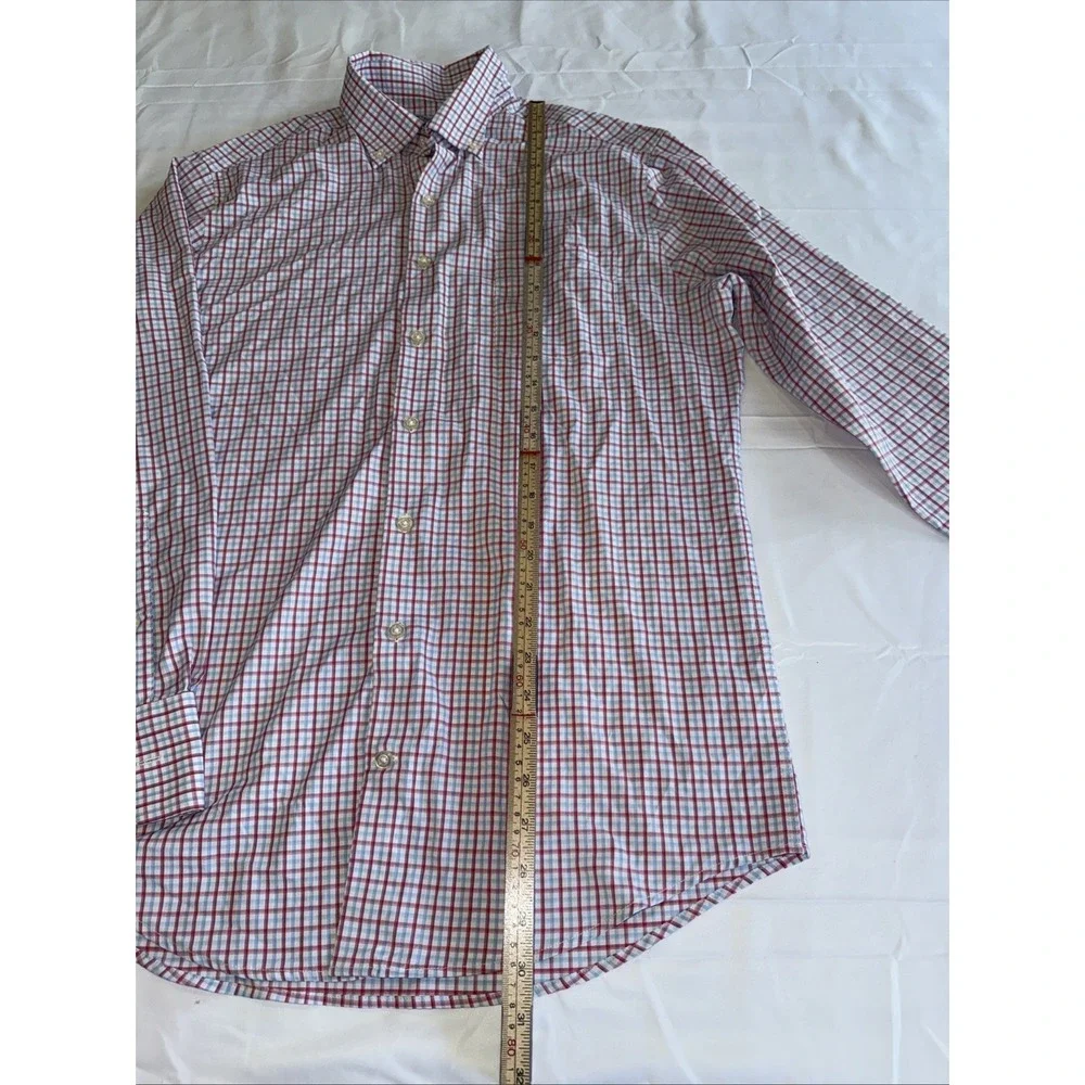 Peter Millar Summer Comfort Men's Medium Long Sleeve Plaid Button Up Collared